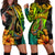 Hawaii Hoodie Dress Polynesian Fish Hook and Hibiscus Flowers with Gradient Pattern - Wonder Print Shop