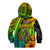 Hawaii Kid Hoodie Polynesian Fish Hook and Hibiscus Flowers with Gradient Pattern - Wonder Print Shop