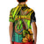 Hawaii Kid Polo Shirt Polynesian Fish Hook and Hibiscus Flowers with Gradient Pattern - Wonder Print Shop