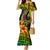 Hawaii Mermaid Dress Polynesian Fish Hook and Hibiscus Flowers with Gradient Pattern - Wonder Print Shop