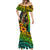Hawaii Mermaid Dress Polynesian Fish Hook and Hibiscus Flowers with Gradient Pattern - Wonder Print Shop