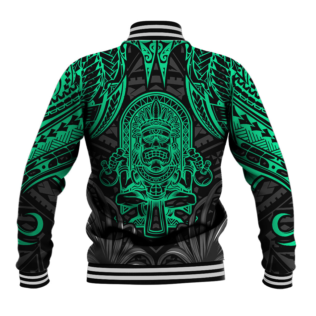 Polynesian Baseball Jacket Abstract Tiki - Wonder Print Shop