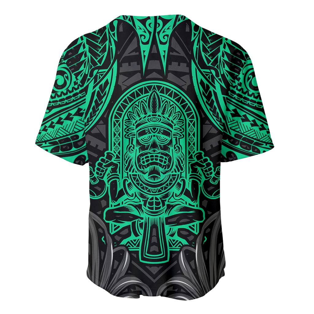 Polynesian Baseball Jersey Abstract Tiki - Wonder Print Shop