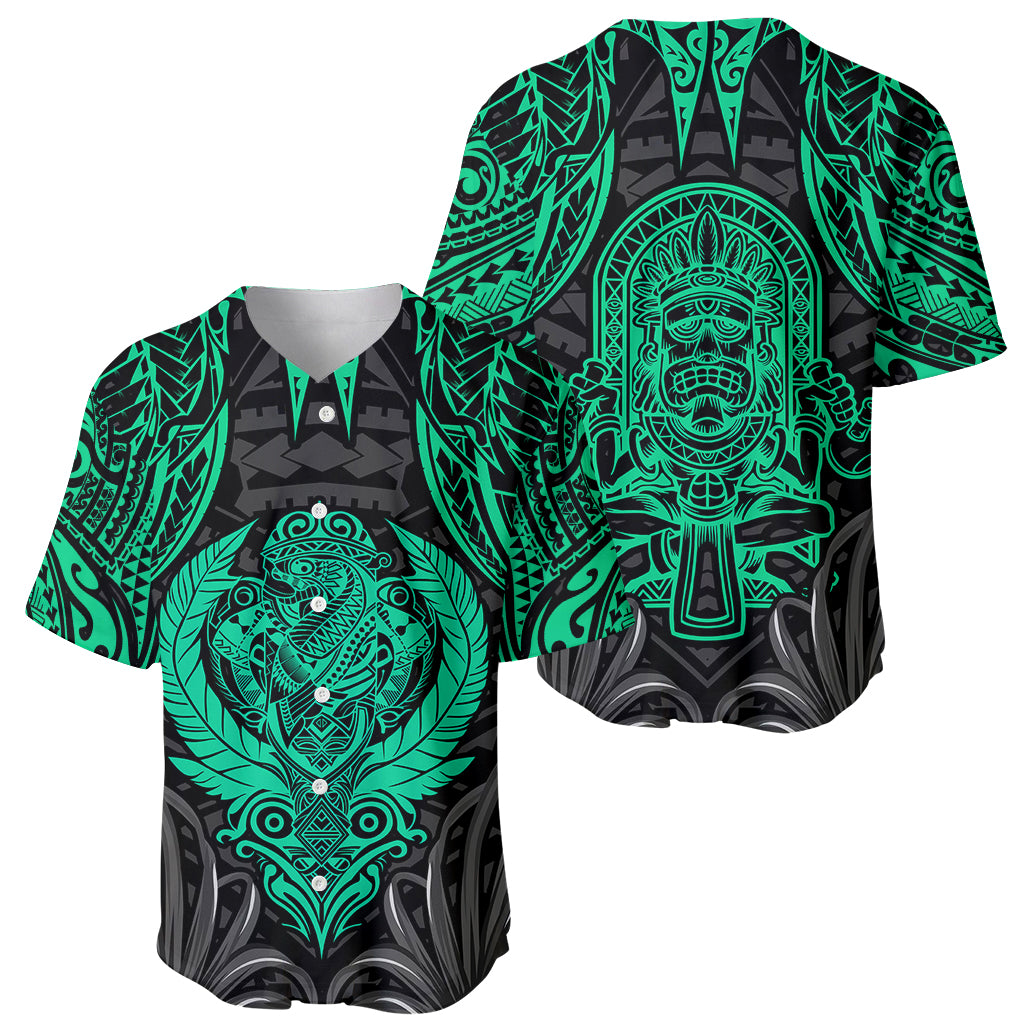 Polynesian Baseball Jersey Abstract Tiki - Wonder Print Shop