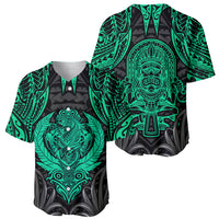 Polynesian Baseball Jersey Abstract Tiki - Wonder Print Shop