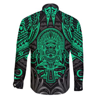 Polynesian Family Matching Short Sleeve Bodycon Dress and Hawaiian Shirt Abstract Tiki - Wonder Print Shop