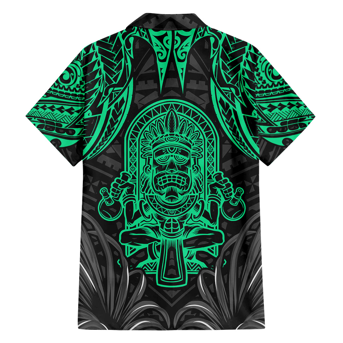 Polynesian Family Matching Tank Maxi Dress and Hawaiian Shirt Abstract Tiki - Wonder Print Shop