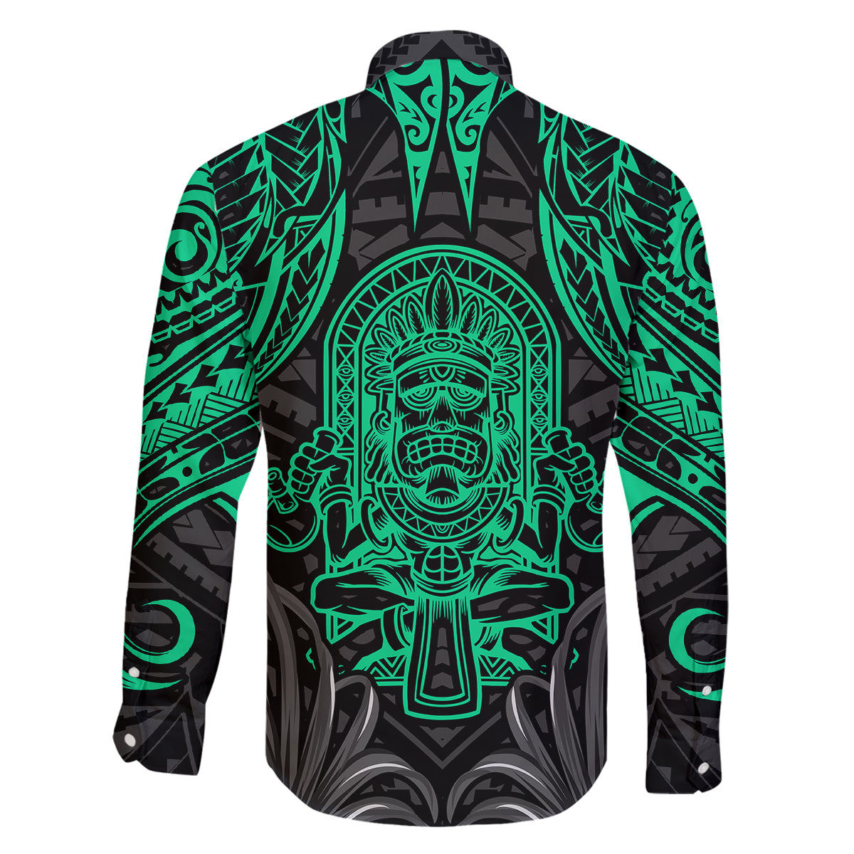 Polynesian Family Matching Tank Maxi Dress and Hawaiian Shirt Abstract Tiki - Wonder Print Shop