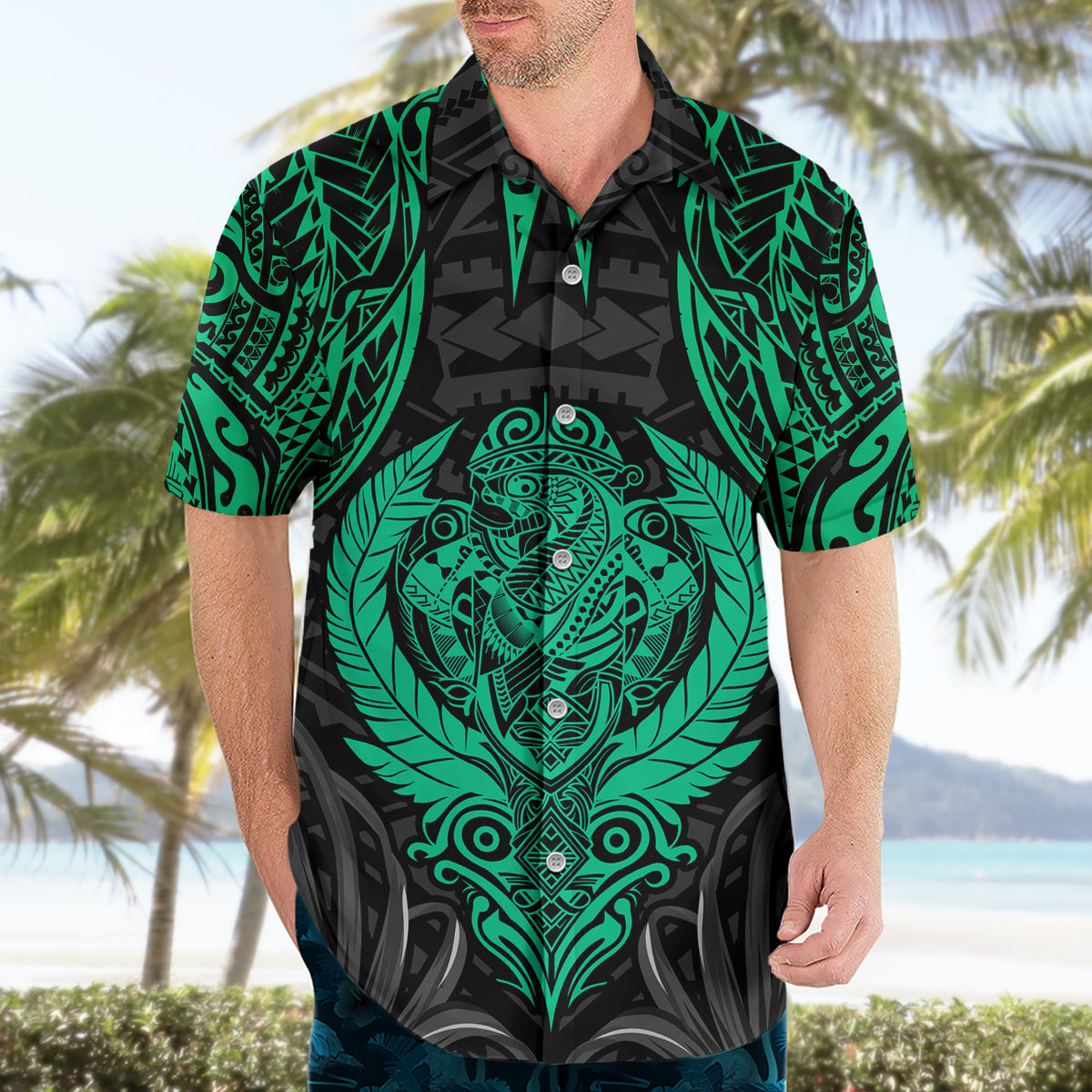 Polynesian Hawaiian Shirt Abstract Tiki - Wonder Print Shop