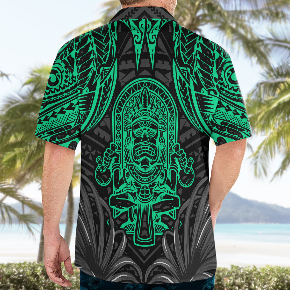 Polynesian Hawaiian Shirt Abstract Tiki - Wonder Print Shop