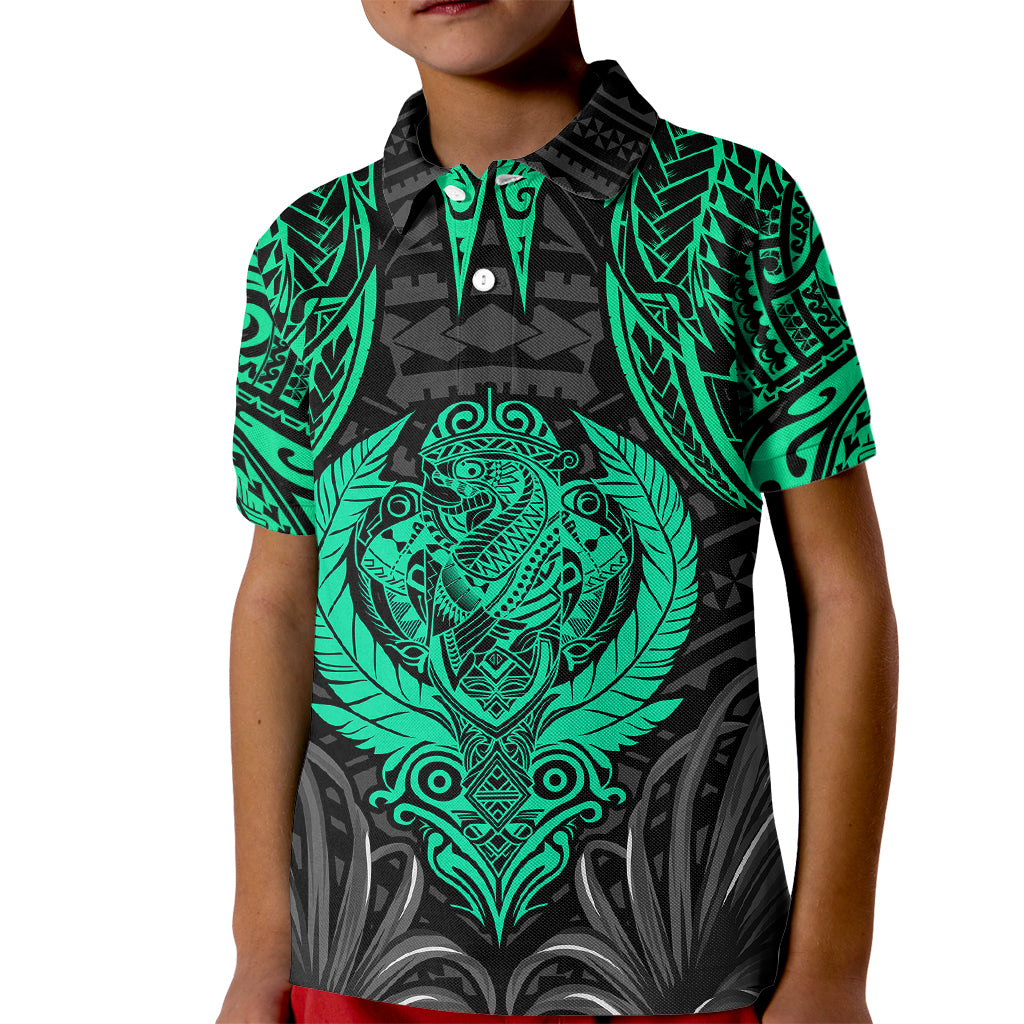 Polynesian Kid Polo Shirt Abstract Tiki - Wonder Print Shop