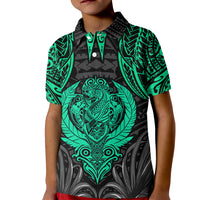 Polynesian Kid Polo Shirt Abstract Tiki - Wonder Print Shop