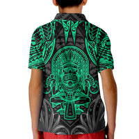 Polynesian Kid Polo Shirt Abstract Tiki - Wonder Print Shop