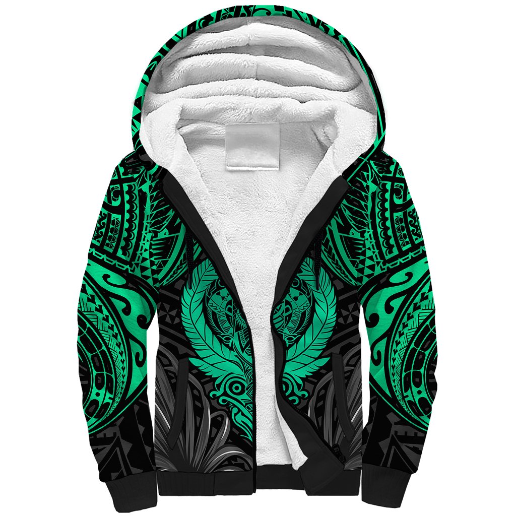 Polynesian Sherpa Hoodie Abstract Tiki - Wonder Print Shop