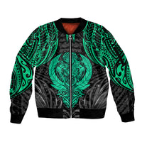 Polynesian Sleeve Zip Bomber Jacket Abstract Tiki - Wonder Print Shop