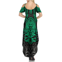 Polynesian Summer Maxi Dress Abstract Tiki - Wonder Print Shop