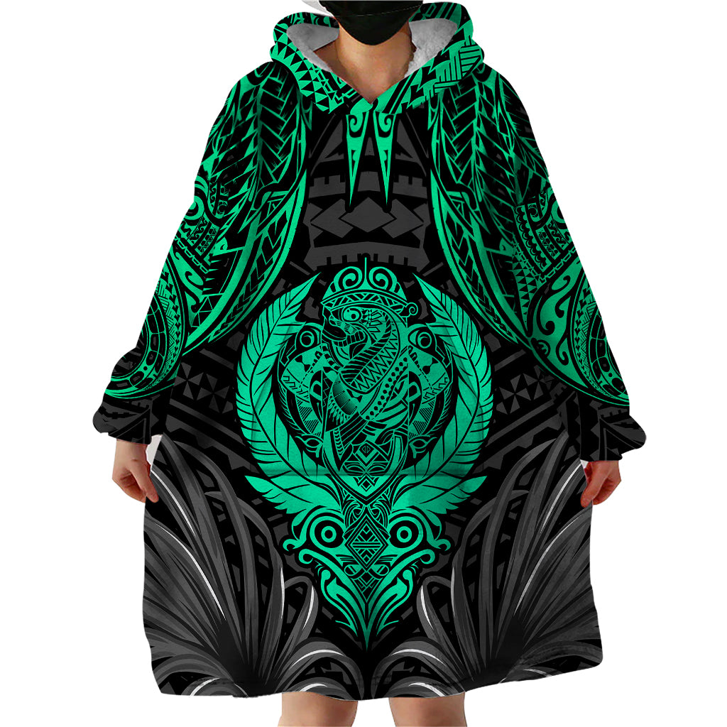 Polynesian Wearable Blanket Hoodie Abstract Tiki - Wonder Print Shop