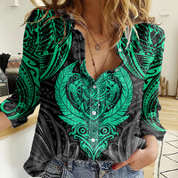 Polynesian Women Casual Shirt Abstract Tiki - Wonder Print Shop