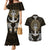 Polynesian Swordfish Couples Matching Mermaid Dress and Hawaiian Shirt with Anchor Pattern and Tribal Turtle - Wonder Print Shop