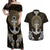 Polynesian Swordfish Couples Matching Off Shoulder Maxi Dress and Hawaiian Shirt with Anchor Pattern and Tribal Turtle - Wonder Print Shop