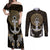 Polynesian Swordfish Couples Matching Off Shoulder Maxi Dress and Long Sleeve Button Shirts with Anchor Pattern and Tribal Turtle - Wonder Print Shop