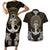 Polynesian Swordfish Couples Matching Short Sleeve Bodycon Dress and Hawaiian Shirt with Anchor Pattern and Tribal Turtle - Wonder Print Shop