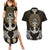 Polynesian Swordfish Couples Matching Summer Maxi Dress and Hawaiian Shirt with Anchor Pattern and Tribal Turtle - Wonder Print Shop