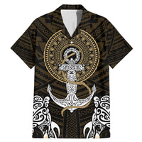 Polynesian Swordfish Family Matching Mermaid Dress and Hawaiian Shirt with Anchor Pattern and Tribal Turtle - Wonder Print Shop