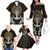 Polynesian Swordfish Family Matching Off Shoulder Long Sleeve Dress and Hawaiian Shirt with Anchor Pattern and Tribal Turtle - Wonder Print Shop