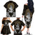 Polynesian Swordfish Family Matching Off Shoulder Long Sleeve Dress and Hawaiian Shirt with Anchor Pattern and Tribal Turtle - Wonder Print Shop