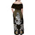 Polynesian Swordfish Family Matching Off Shoulder Maxi Dress and Hawaiian Shirt with Anchor Pattern and Tribal Turtle - Wonder Print Shop