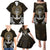 Polynesian Swordfish Family Matching Puletasi Dress and Hawaiian Shirt with Anchor Pattern and Tribal Turtle - Wonder Print Shop