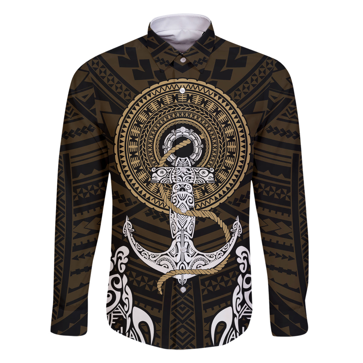 Polynesian Swordfish Family Matching Short Sleeve Bodycon Dress and Hawaiian Shirt with Anchor Pattern and Tribal Turtle - Wonder Print Shop