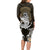 Polynesian Swordfish Long Sleeve Bodycon Dress with Anchor Pattern and Tribal Turtle - Wonder Print Shop