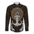 Polynesian Swordfish Long Sleeve Button Shirt with Anchor Pattern and Tribal Turtle - Wonder Print Shop