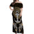 Polynesian Swordfish Off Shoulder Maxi Dress with Anchor Pattern and Tribal Turtle - Wonder Print Shop