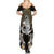 Polynesian Swordfish Summer Maxi Dress with Anchor Pattern and Tribal Turtle - Wonder Print Shop