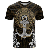 Polynesian Swordfish T Shirt with Anchor Pattern and Tribal Turtle - Wonder Print Shop