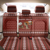 Merry Christmas Siberian Husky Dog Happy Pills Back Car Seat Cover Husky Dogs in Pill Bottle and Red Snowflake - Wonder Print Shop