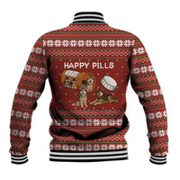 Merry Christmas Siberian Husky Dog Happy Pills Baseball Jacket Husky Dogs in Pill Bottle and Red Snowflake - Wonder Print Shop