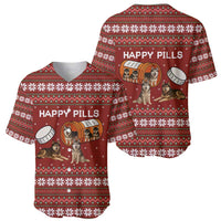 Merry Christmas Siberian Husky Dog Happy Pills Baseball Jersey Husky Dogs in Pill Bottle and Red Snowflake - Wonder Print Shop