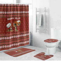 Merry Christmas Siberian Husky Dog Happy Pills Bathroom Set Husky Dogs in Pill Bottle and Red Snowflake - Wonder Print Shop