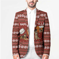 Merry Christmas Siberian Husky Dog Happy Pills Blazer Husky Dogs in Pill Bottle and Red Snowflake - Wonder Print Shop