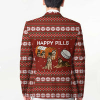 Merry Christmas Siberian Husky Dog Happy Pills Blazer Husky Dogs in Pill Bottle and Red Snowflake - Wonder Print Shop
