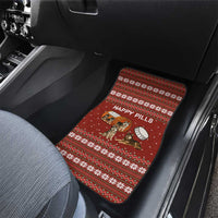 Merry Christmas Siberian Husky Dog Happy Pills Car Mats Husky Dogs in Pill Bottle and Red Snowflake - Wonder Print Shop