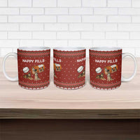 Merry Christmas Siberian Husky Dog Happy Pills Ceramic Mug Husky Dogs in Pill Bottle and Red Snowflake - Wonder Print Shop