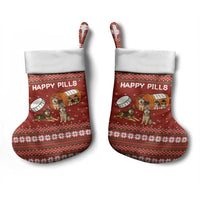 Merry Christmas Siberian Husky Dog Happy Pills Christmas Stocking Husky Dogs in Pill Bottle and Red Snowflake - Wonder Print Shop