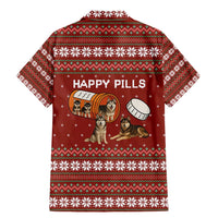 Merry Christmas Siberian Husky Dog Happy Pills Family Matching Mermaid Dress and Hawaiian Shirt Husky Dogs in Pill Bottle and Red Snowflake - Wonder Print Shop