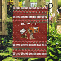 Merry Christmas Siberian Husky Dog Happy Pills Garden Flag Husky Dogs in Pill Bottle and Red Snowflake - Wonder Print Shop
