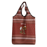Merry Christmas Siberian Husky Dog Happy Pills Grocery Bag Husky Dogs in Pill Bottle and Red Snowflake - Wonder Print Shop
